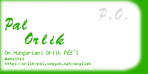 pal orlik business card